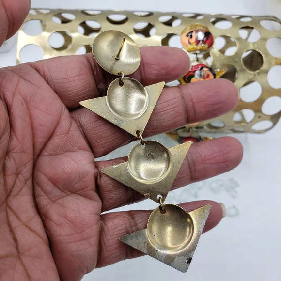 Vintage 70s Earrings • Multi-Colored • Extended Length • Pierced - Picture 5 of 5